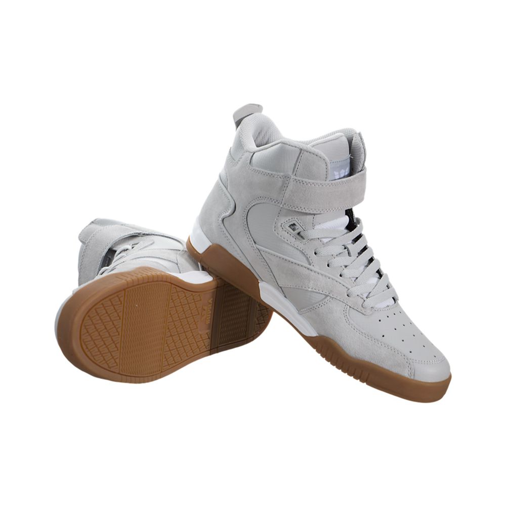 Baskets Montantes Supra Bleeker Grise Light Grey/Gum Homme | CGG-15865035